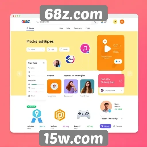 Interface do usuário no site 68z.com